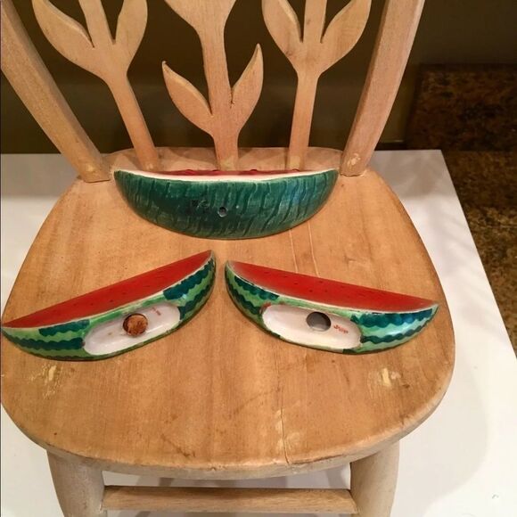 Vintage Watermelon Salt & Pepper Shakers - Picture 2 of 3